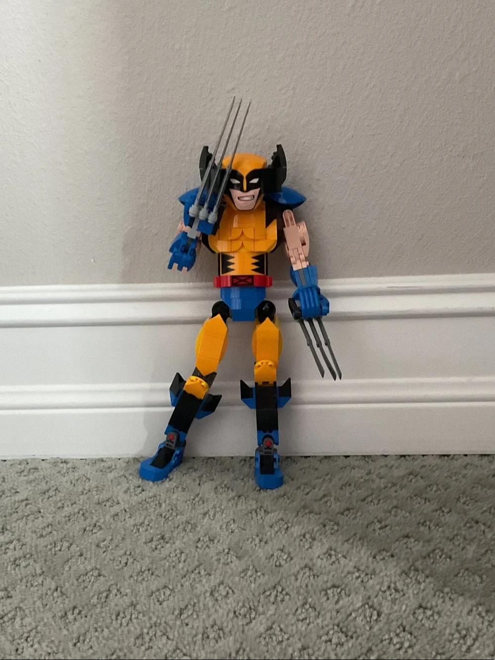Lego Marvel Wolverine Figure in Yellow, Blue, Black